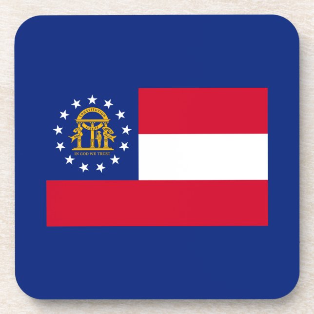 Georgia State Flag Design Beverage Coaster (Front)