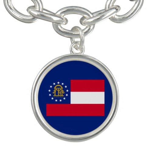 Georgia State Flag Design Charm Bracelet