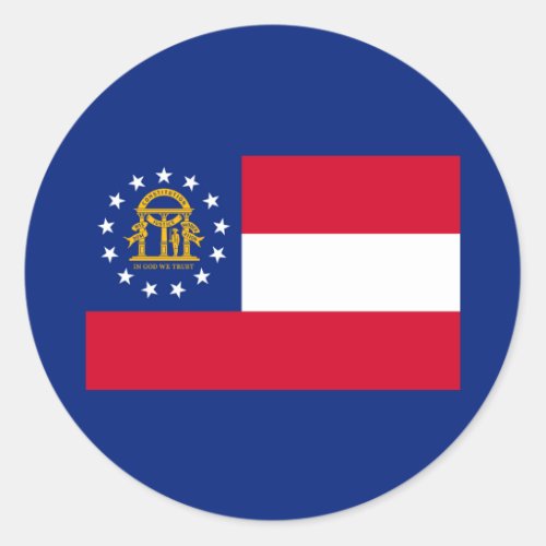 Georgia State Flag Design Classic Round Sticker