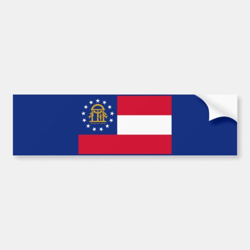 Georgia State Flag Design Decor Bumper Sticker