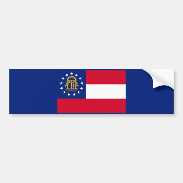 Georgia State Flag Design Decor Bumper Sticker (Front)