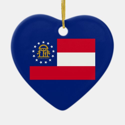 Georgia State Flag Design Decor Ceramic Ornament