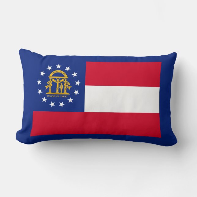 Georgia State Flag Design Decor Lumbar Pillow (Front)