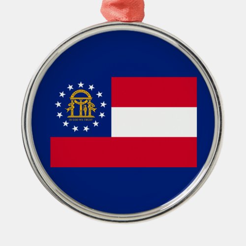 Georgia State Flag Design Decor Metal Ornament