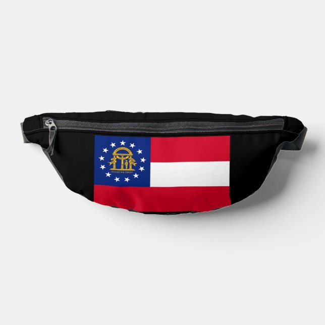 Georgia State Flag Design Fanny Pack (Lay Down)
