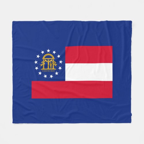 Georgia State Flag Design Fleece Blanket