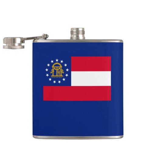 Georgia State Flag Design Hip Flask