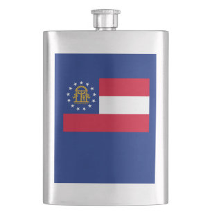 Georgia State Flag Design Hip Flask