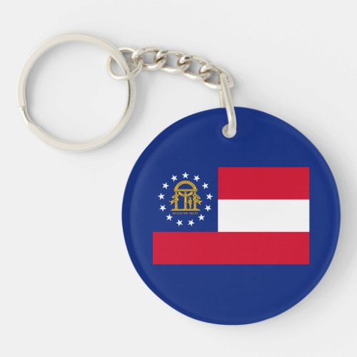 Georgia State Flag Design Keychain