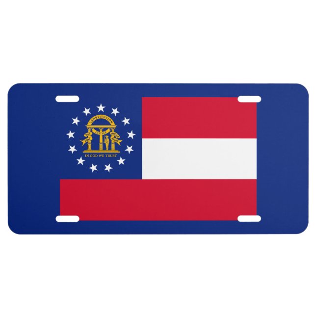 Georgia State Flag Design License Plate (Front)