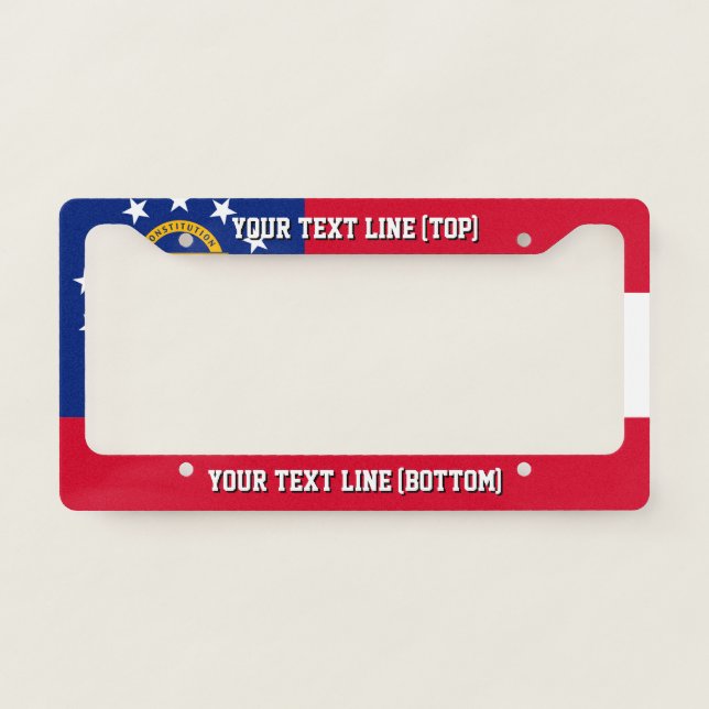 Georgia State Flag Design on a Personalized License Plate Frame (Front)
