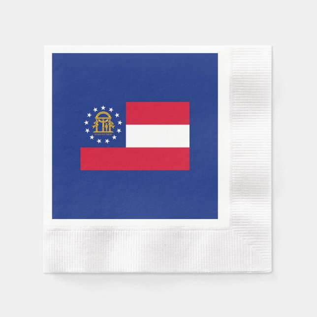 Georgia State Flag Design Paper Napkins (Front)