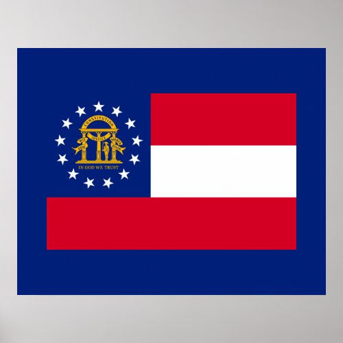 Georgia State Flag Design Poster