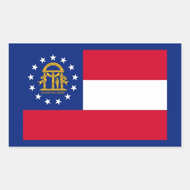 Georgia State Flag Design Rectangular Sticker (Front)