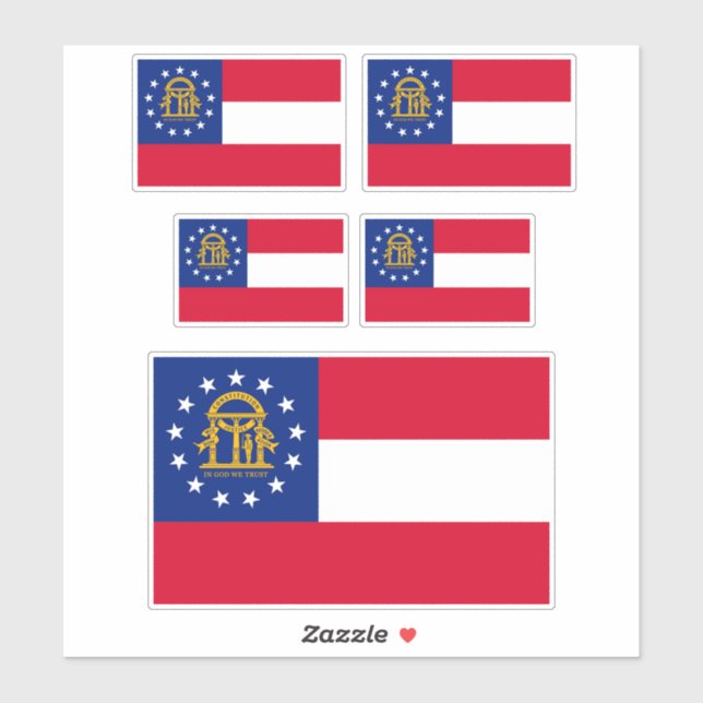 Georgia State Flag Design Sticker (Sheet)
