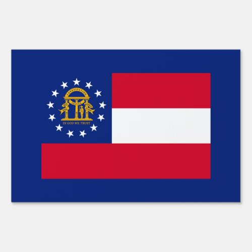 Georgia State Flag Design Yard Sign