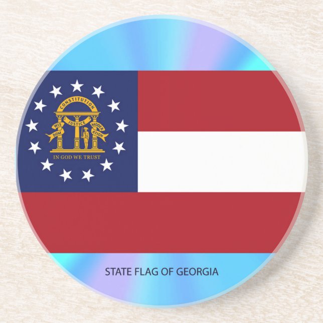Georgia State Flag Drink Coaster (Front)