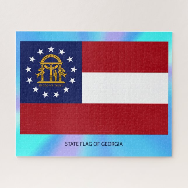 Georgia State Flag Jigsaw Puzzle (Horizontal)