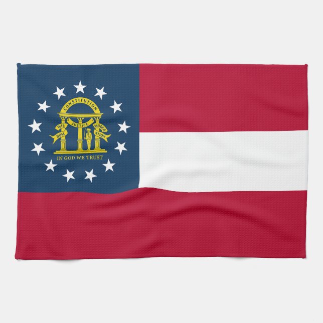 Georgia State Flag Kitchen Towel (Horizontal)