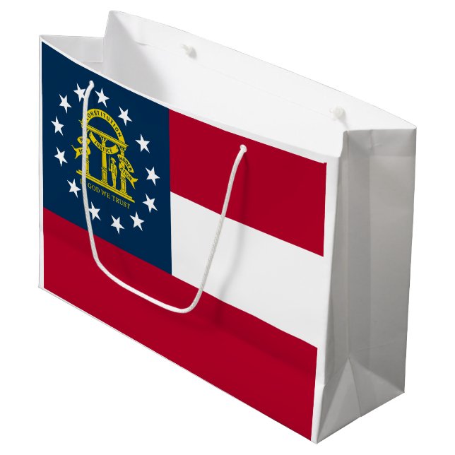 Georgia State Flag Large Gift Bag (Front Angled)