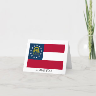 Georgia State Flag Letterpress Thank You Card