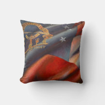 Georgia State Flag Painting Throw Pillow
