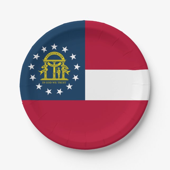 Georgia State Flag Paper Plates (Front)