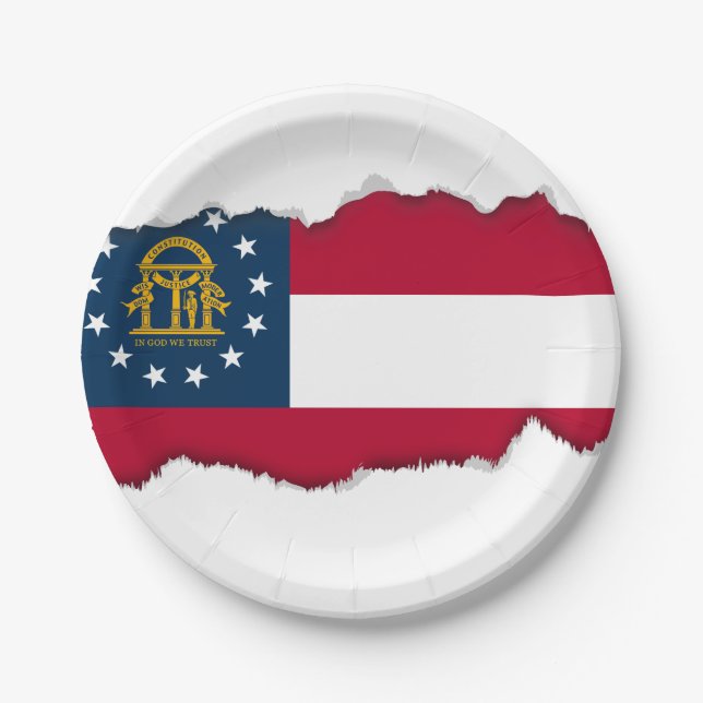 Georgia State Flag Paper Plates (Front)