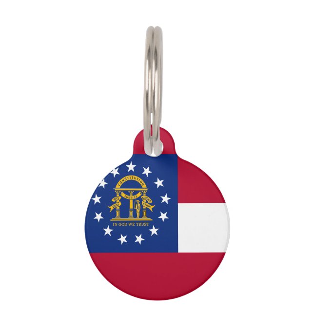Georgia State Flag Pet ID Tag (Back)