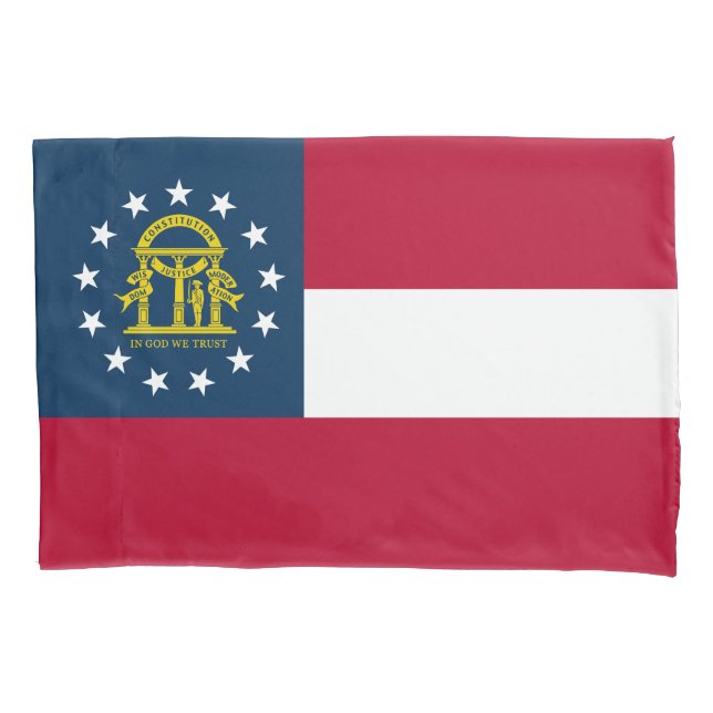 Georgia State Flag Pillow Case (Front)
