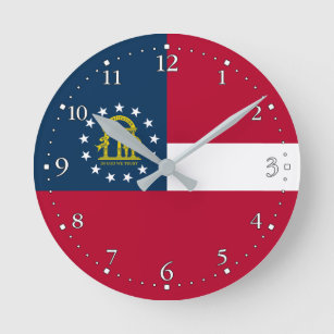 Georgia State Flag Round Clock