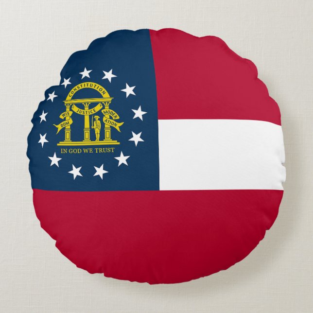 Georgia State Flag Round Pillow (Front)
