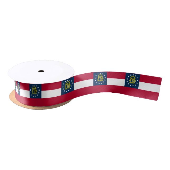 Georgia State Flag Satin Ribbon (Spool)