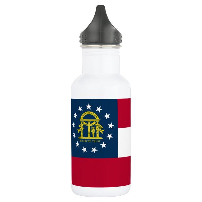 Georgia State Flag Stainless Steel Water Bottle (Left)