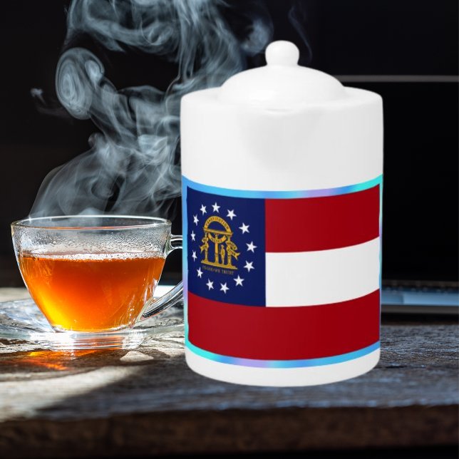 Georgia State Flag Teapot (Georgia State Flag Teapot)