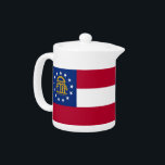 Georgia State Flag Teapot<br><div class="desc">Add a touch of Southern pride to your tea time with our exclusive teapot featuring the flag of Georgia! Crafted with meticulous attention to detail, this teapot is more than just a functional piece; it’s a celebration of Georgia's heritage and cultural pride. The elegant design prominently showcases the iconic Georgia...</div>