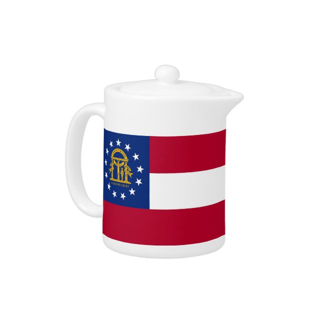 Georgia State Flag Teapot (Left)
