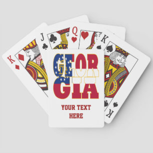 Georgia state flag text poker cards