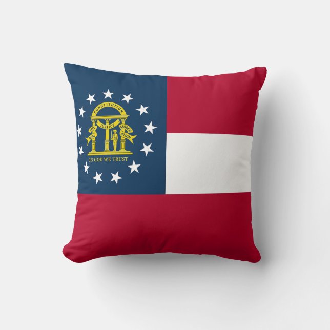 Georgia State Flag Throw Pillow (Front)