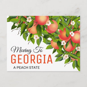 Georgia State Fruit Peaches Change of Address Postcard