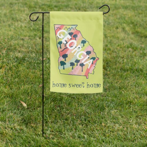 Georgia State Illustrated Map Home Sweet Home Garden Flag
