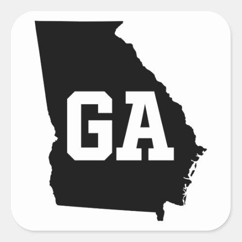 Georgia State Map GA Abbreviation Stickers