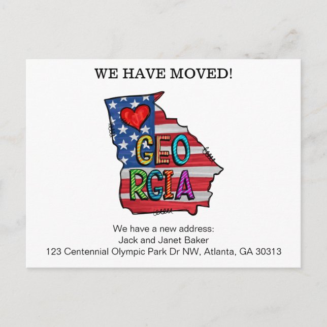 Georgia State Moving Announcement Cards (Front)