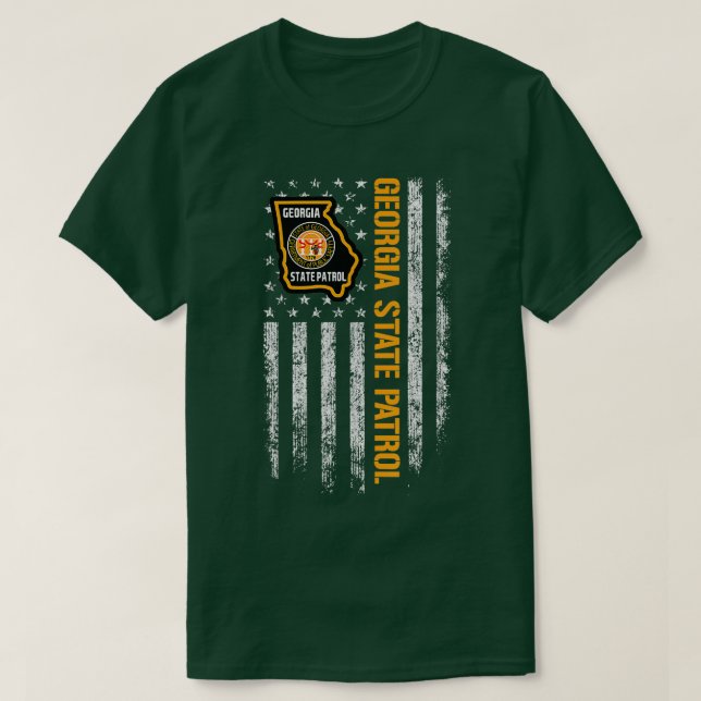 Georgia State Patrol American Flag  T-Shirt (Design Front)