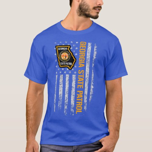 Georgia State Patrol American Flag  T_Shirt