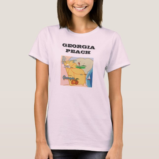 Georgia State Peach Women's Jersey T-Shirt, Peach T-Shirt (Front)