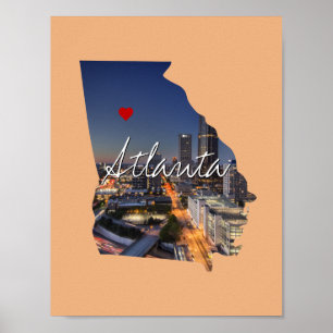 Georgia State Photo insert and town name Poster