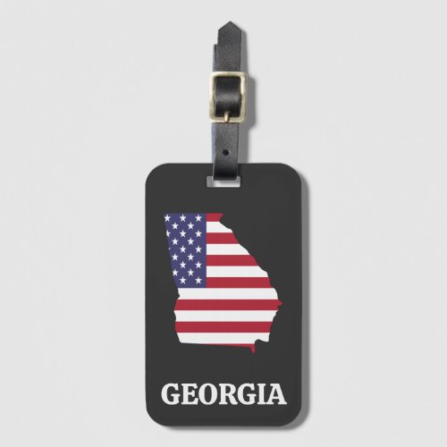 GEORGIA State Red White Blue USA Flag Luggage Tag
