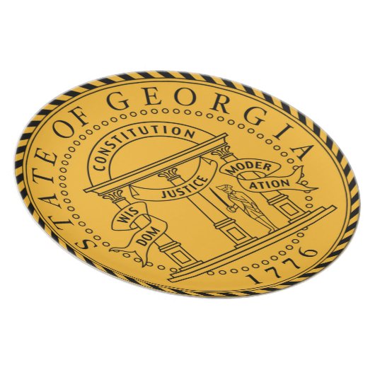 Georgia state seal america republic symbol flag plate (Right Side)