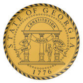 Georgia state seal america republic symbol flag plate (Front)